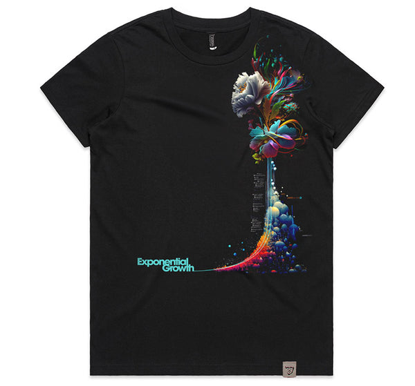 Exponential Growth Womens T Black