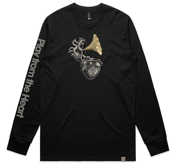 Play From The Heart Men's Long Sleeve T Black